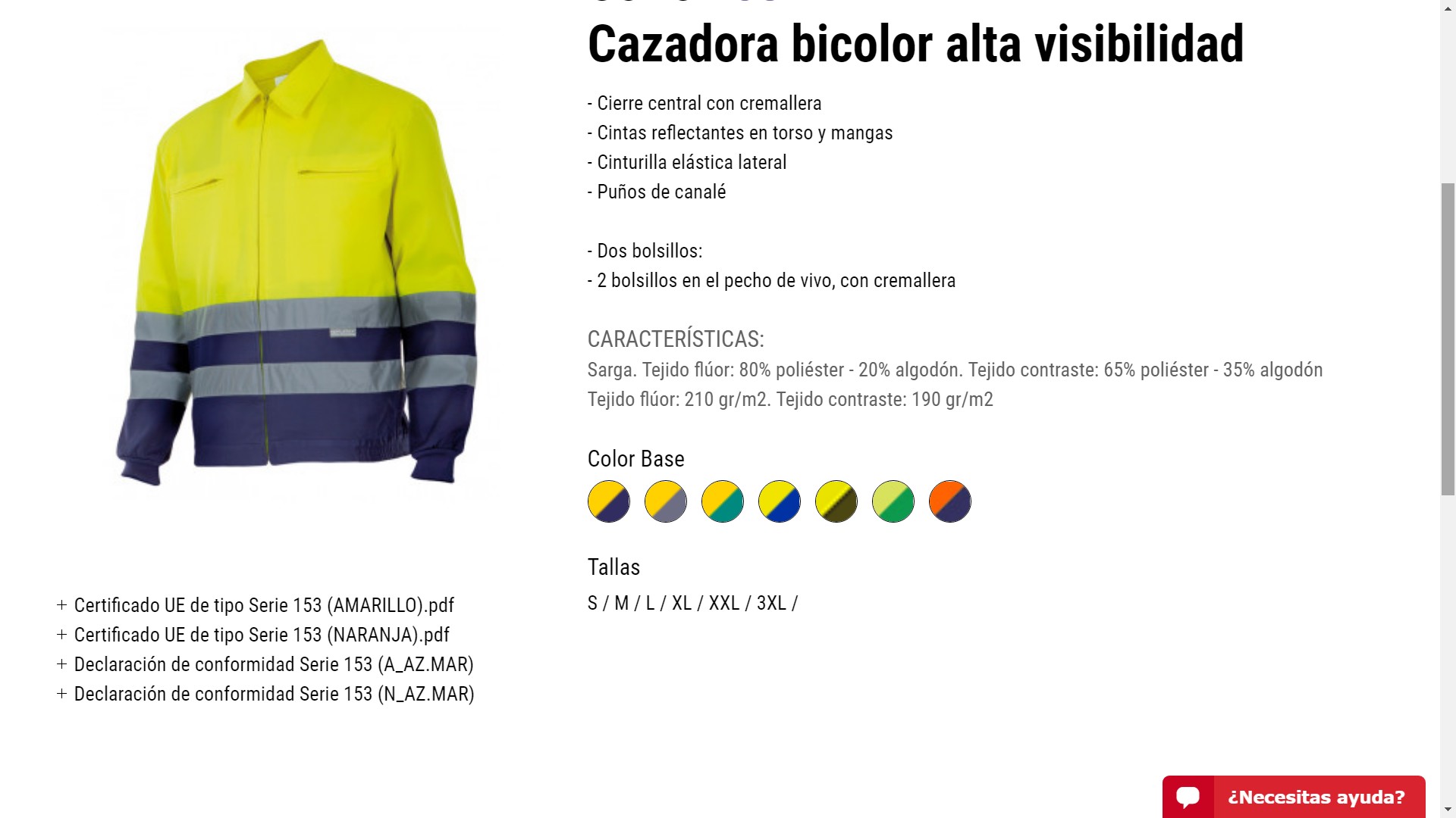 112033  CAZADORA BICOLOR ALTA VISIVILIDAD C-2 CE S - 3XL