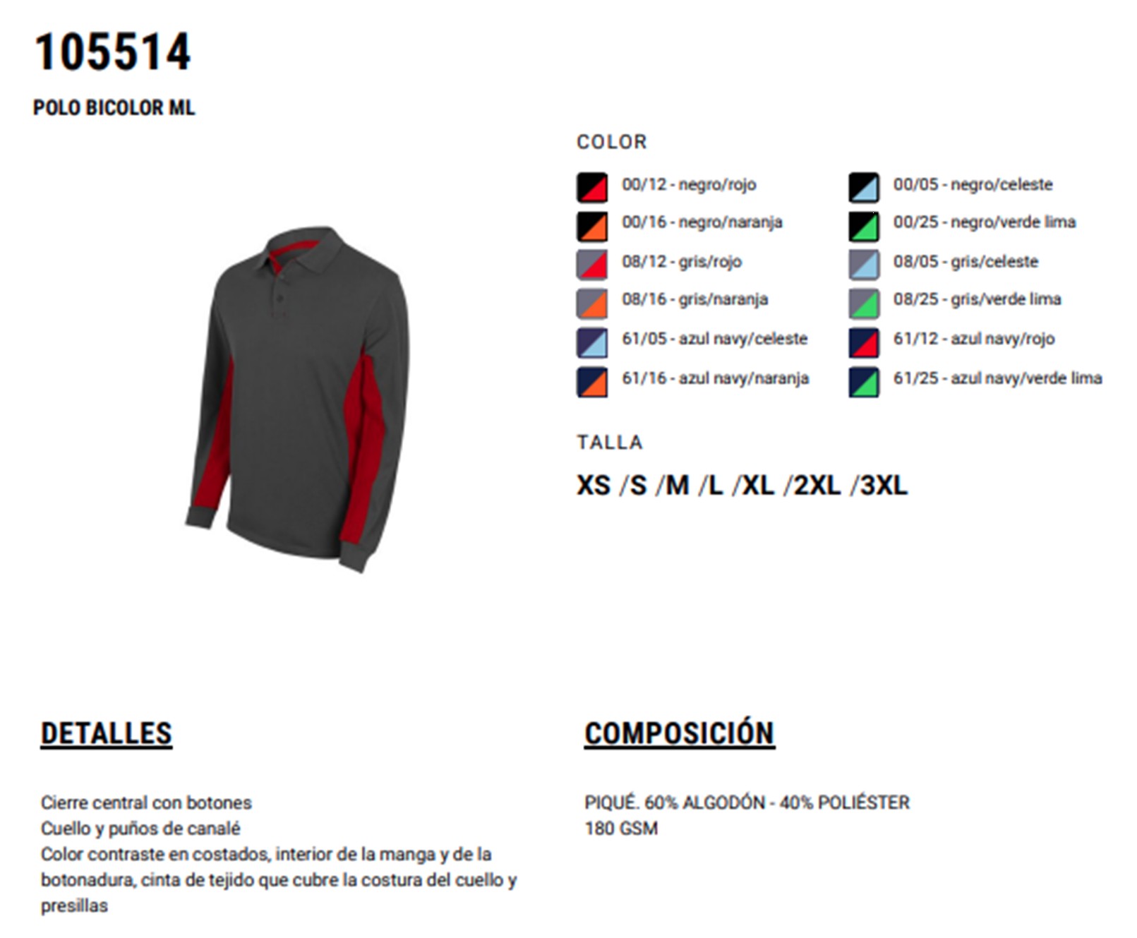 116036  NIKI BICOLOR M/L 180gm 60alg-35pol 3XL - XS