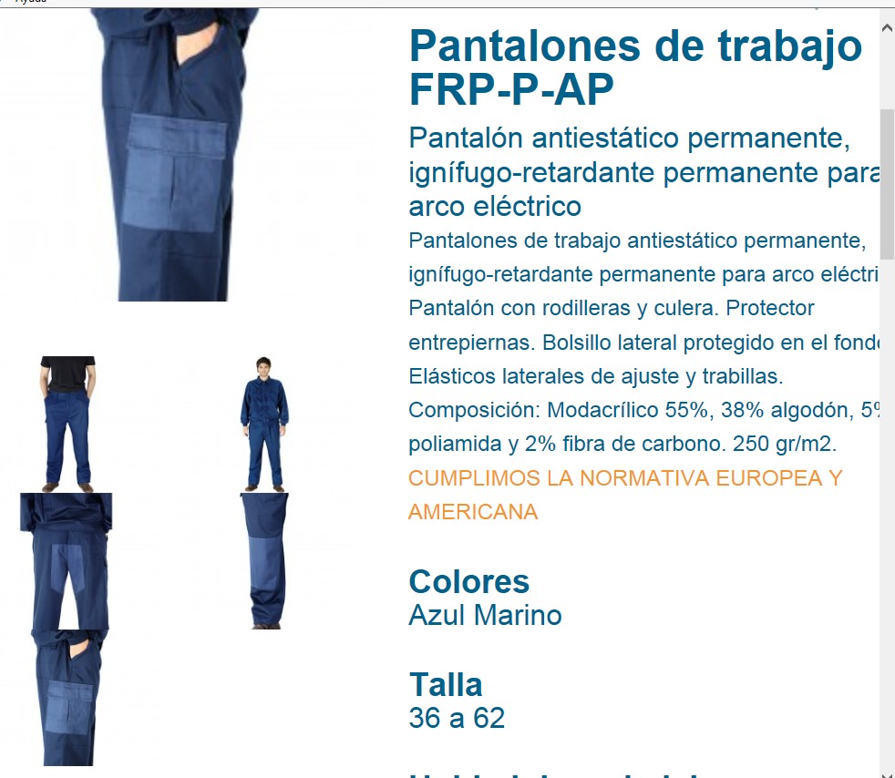 120049  PANTALON ANTIESTATICO 36 -62