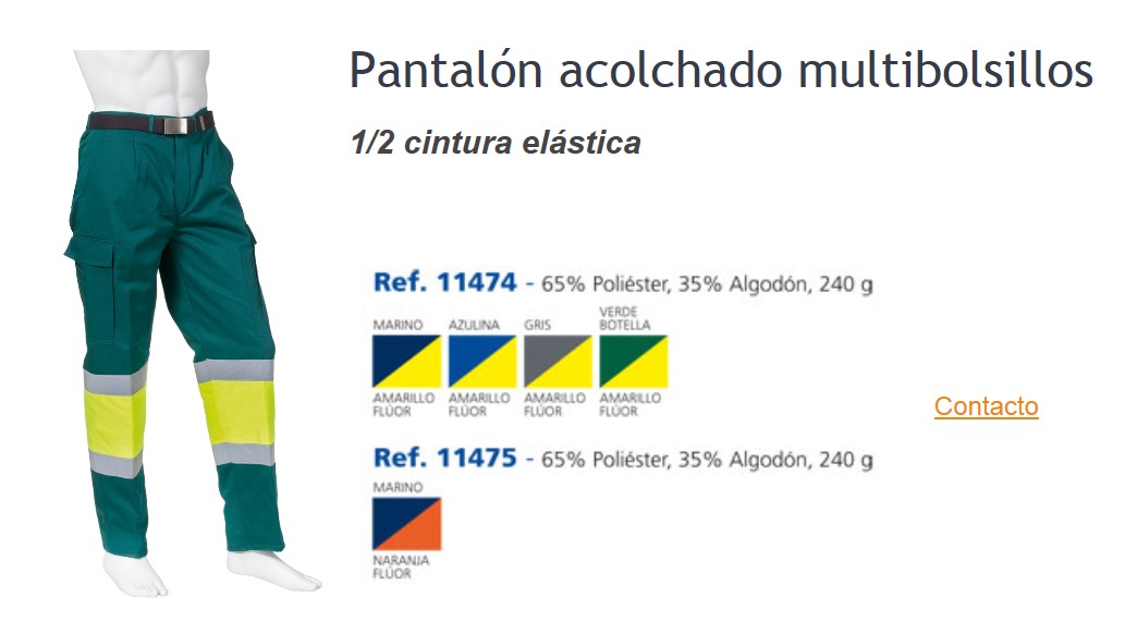 120054  PANTALON MULT ACOLCH ALTA VISI BICO 36 -68