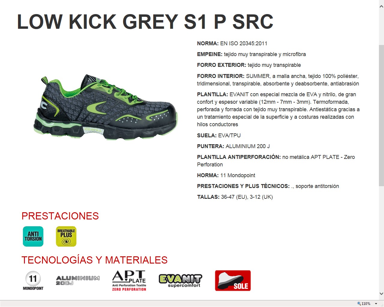 200074  ZAPATO  LOW KICK  40-47 (EU), 6½-12 (UK)