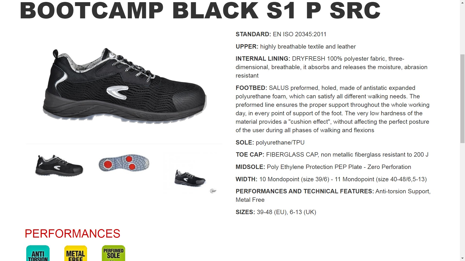 200117  ZAPATO BOOTCAMP BLACK S1 P SRC 39-48 (EU), 6-13 (UK)