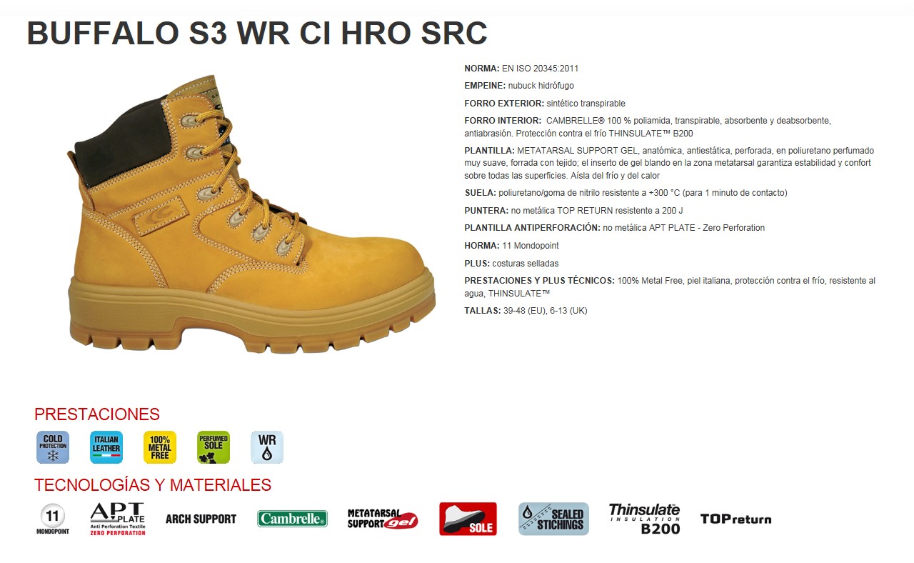 210041  BOTA BUFFALO S3 WR CI HRO SRC