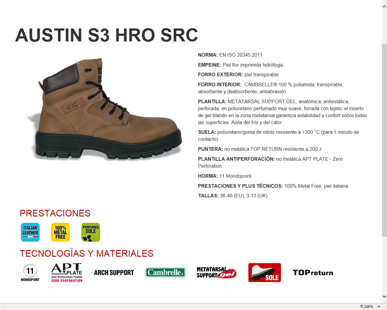 210054  BOTA AUSTIN S3 HRO SRC 36-48 (EU), 3-13 (UK