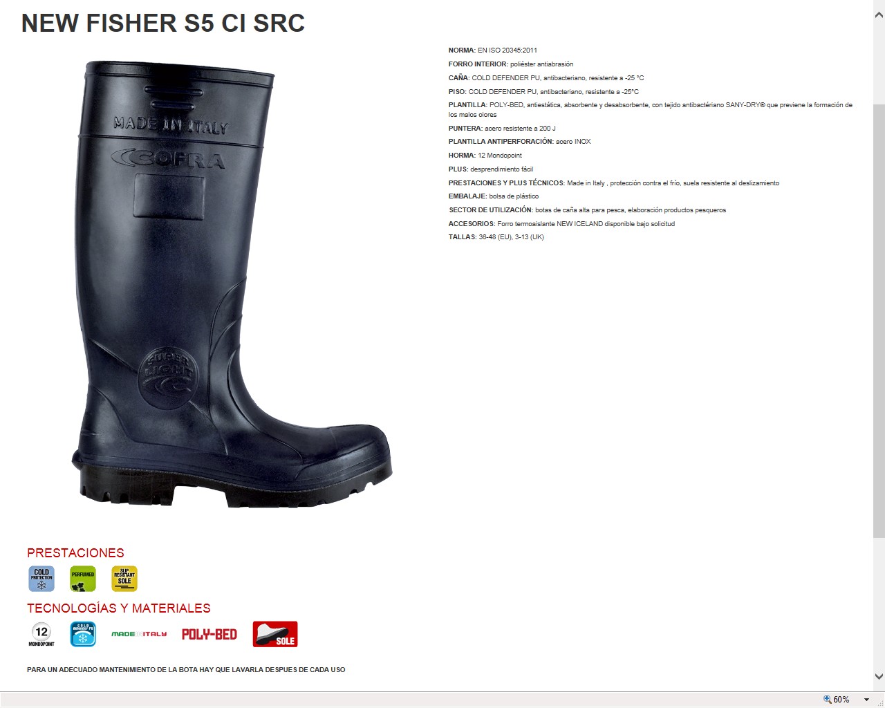 220106  BOTA NEW FISHER S5 CI SRC : 36-48 (EU), 3-13 (UK)