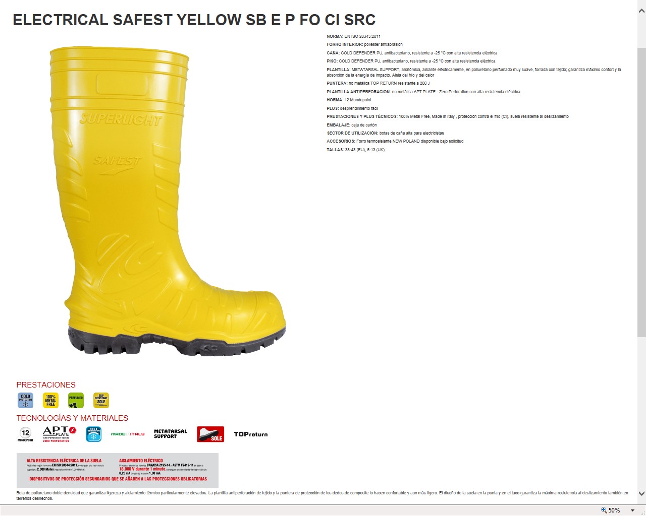 220118  BOTA ELECTRICAL SAFEST YELLOW T38-48