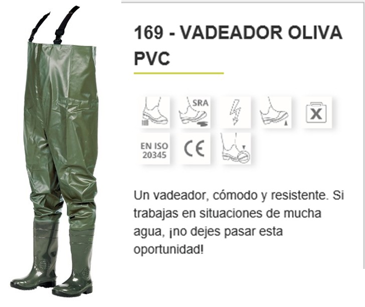 220169  BOTA VADEADOR OLIVA P + P CE 36 - 48