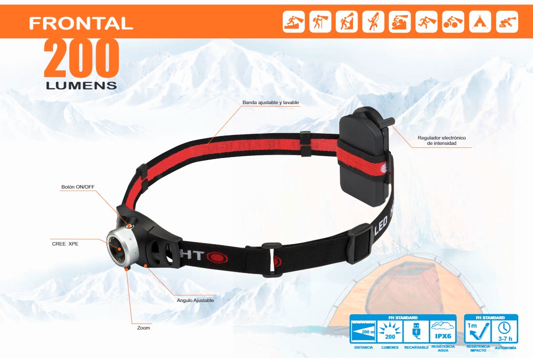 330725  LINTERNA F250 LED 240 Lum.