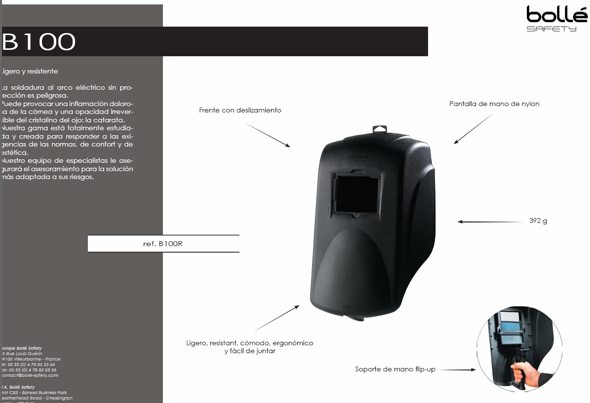 330900  PANTALLAS SOLDADOR MANO BOLLE