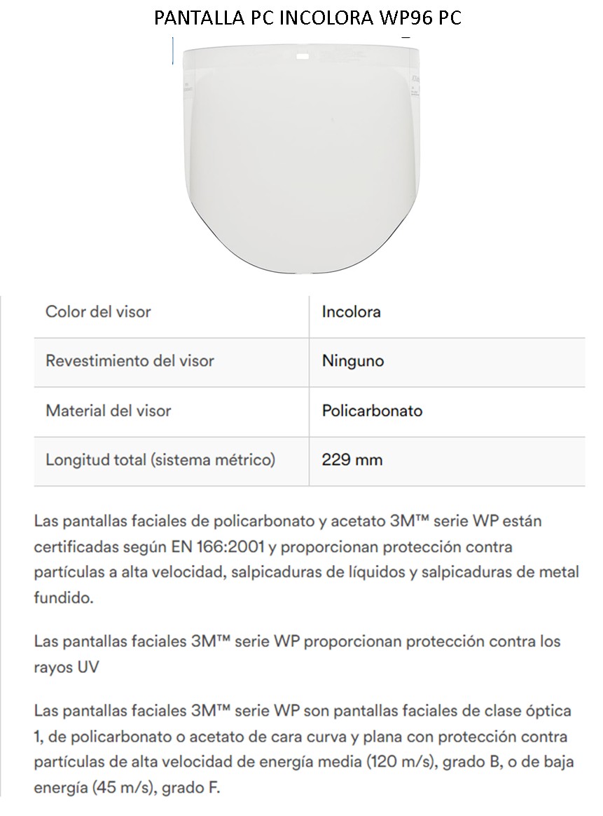 331304  VISOR 3M WP98-WP96