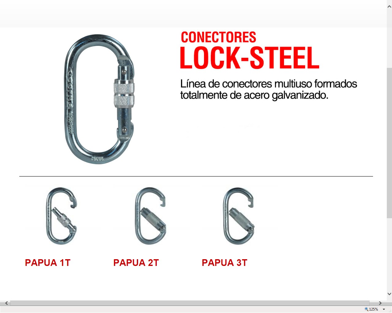 350480  MOSQUETON PAPUA  / LOCK-STEEL 5 BOL/UNIDADES