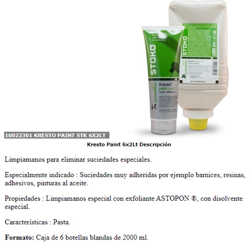 360207  KREST PAINT LIMPIAMANO  2000 soft 250 ml tubo