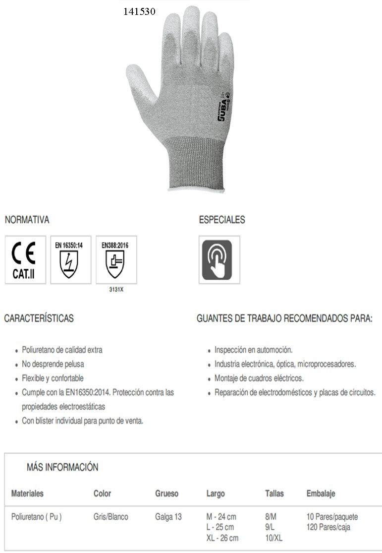 412030  GUANTE NYLON® CARBN. ANTSTTC. CE141530 7S,8M.9L