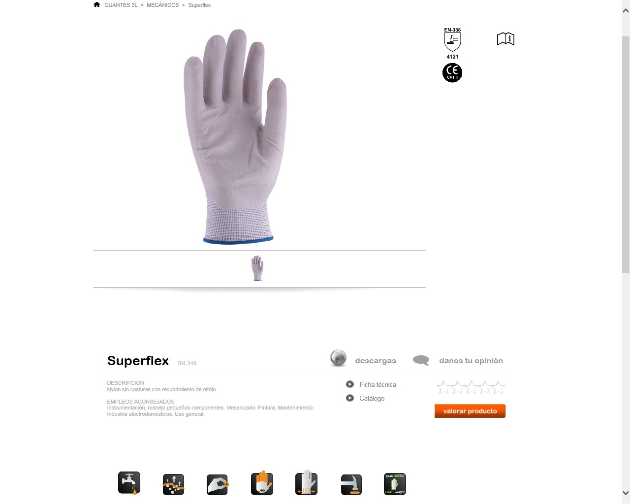 440023  GUANTE Superflex SN-349  6 - 10