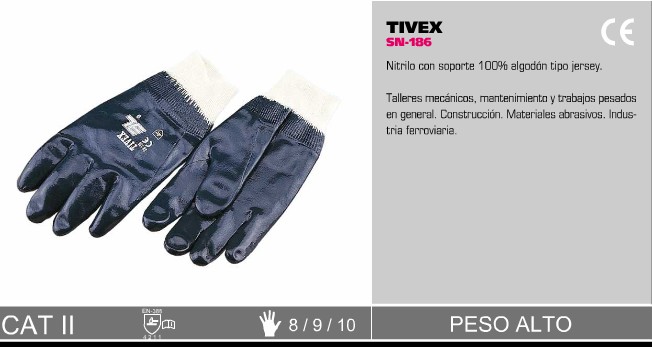 44A0909  GUANTE AZUL NIT TIVEX 186 9