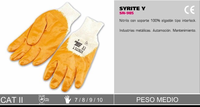 44AM068  GUANTE AMARILLO NITRILO TACTIL SN885 (12und) 8