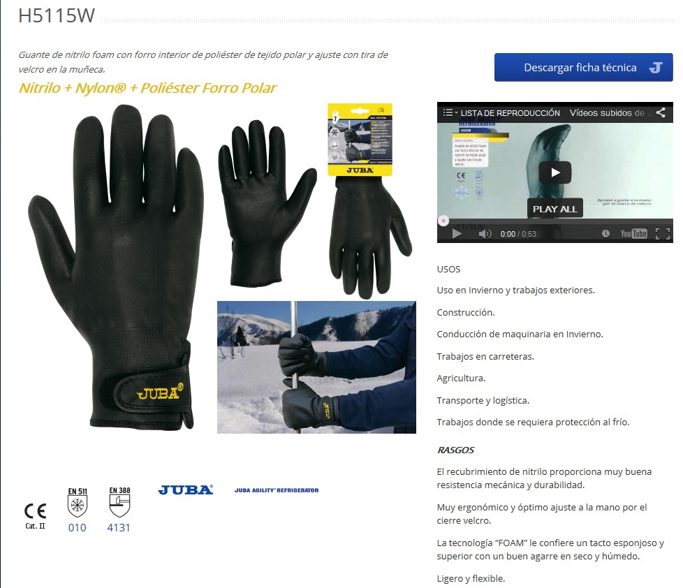 460016  GUANTE NITRILO FOAMAGILITY H5115W