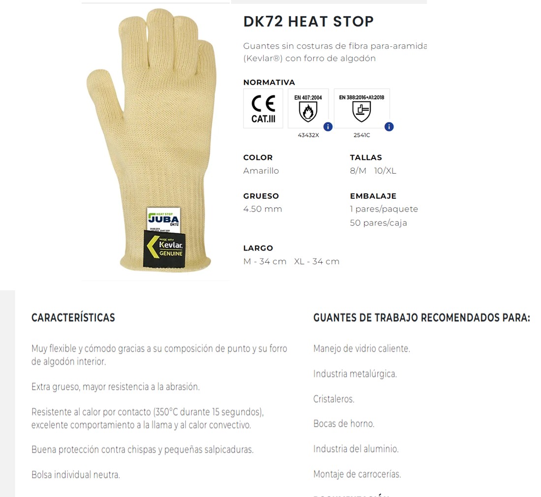 475700  GUANTE PUNTO Kevlar® SIN COSTURAS FORRO ALG