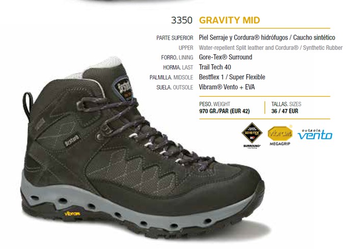 520337  BOTA GRAVITY MID*** NEW *** 36 - 47