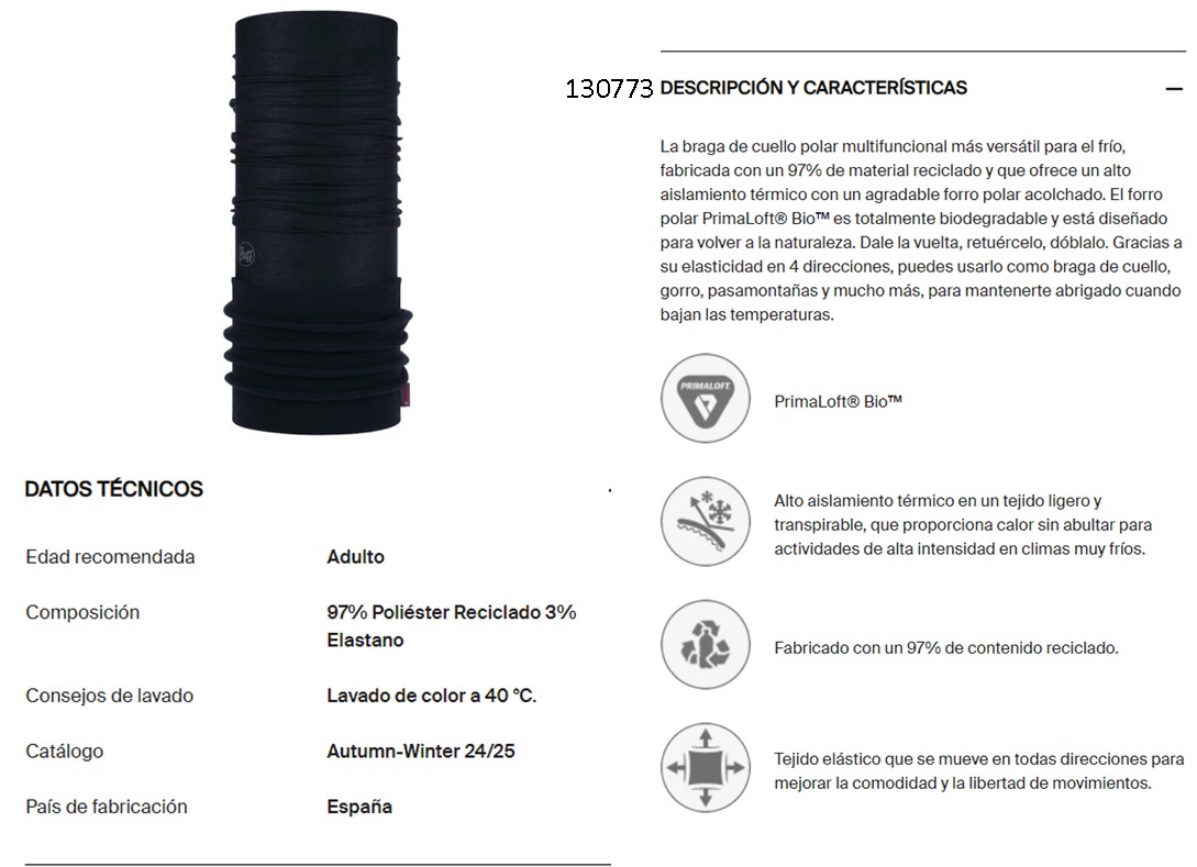 909216  BUFF MULTIFUNCION POLAR-TEJIDO