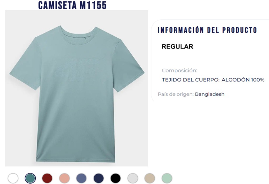 910005  CAMISETA  M/C 4F M1155