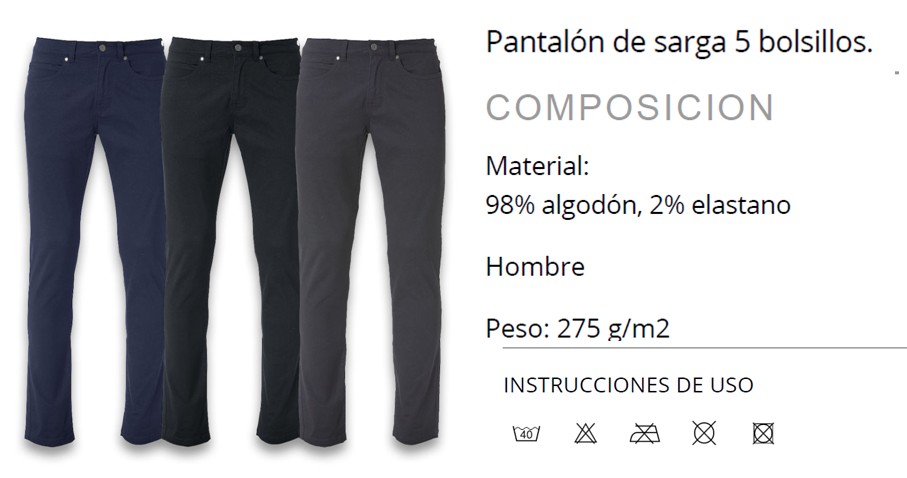 912065  PANTALON 5 BOL POCKET STRETCH